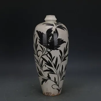 

Antique SongDynasty porcelain vase,Cizhou kiln white engraved bottle,Hand-painted crafts,Collection&Adornment,Free shipping