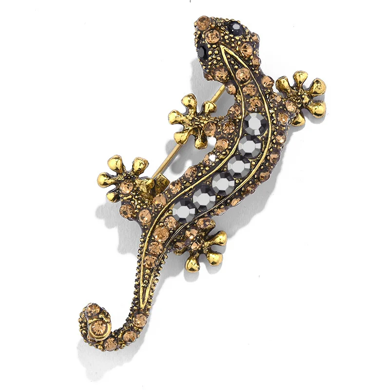 Personality Ancient bronze lizard Pin Brooch animal Broches Vintage Pins Black crystal Men Suit Accessories Brooches
Personality Ancient bronze lizard Pin Brooch animal Broches Vintage Pins Black crystal Men Suit Accessories Brooches