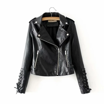 Stylish Black Faux Leather Jackets Rivet Bow Sleeve Women Moto-Biker Outwear Coat Cool Clothes for Ladies Autumn Winter
Stylish Black Faux Leather Jackets Rivet Bow Sleeve Women Moto-Biker Outwear Coat Cool Clothes for Ladies Autumn Winter