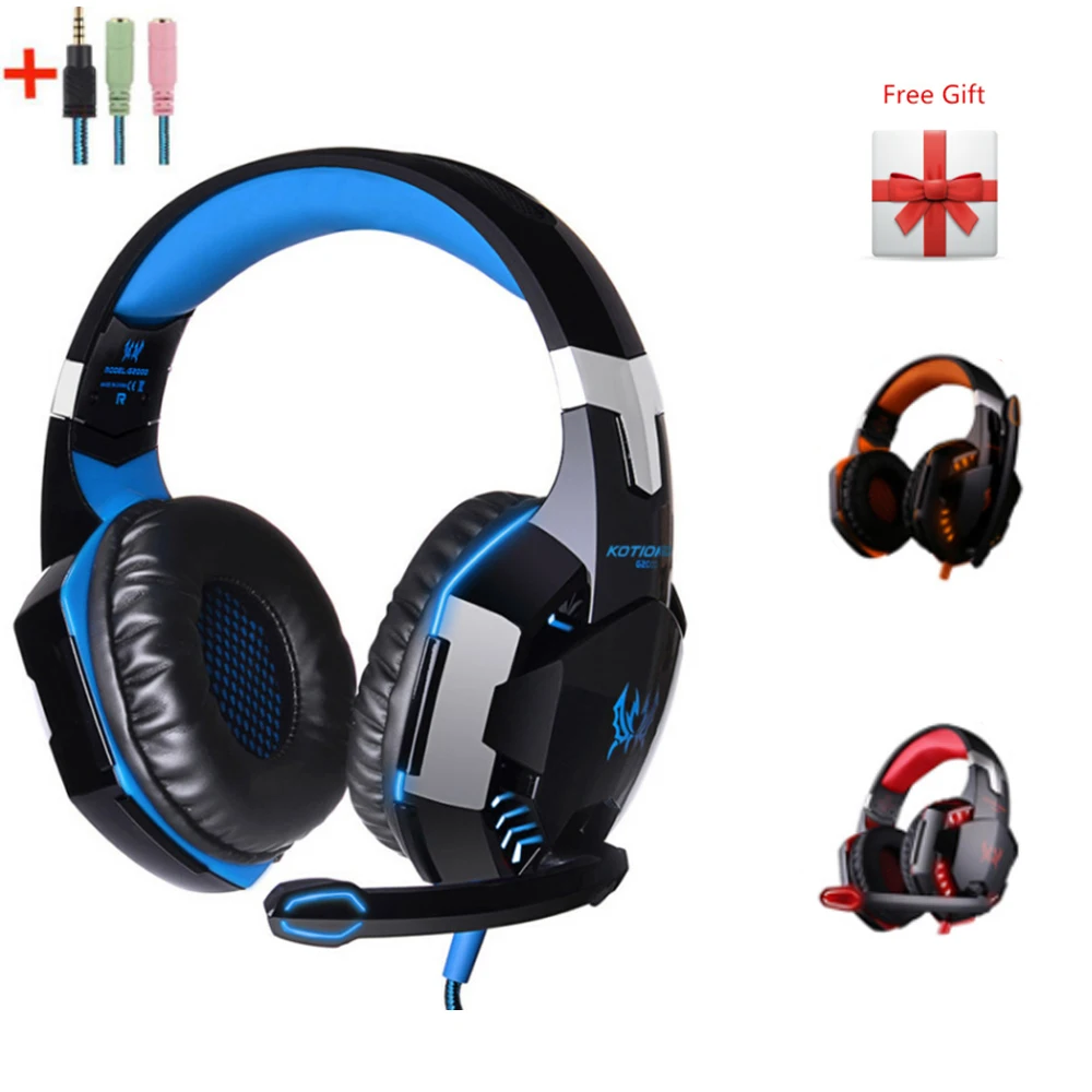 Kotion Each G2000 Игровые наушники проводные глубокие басы гарнитуры с микрофоном