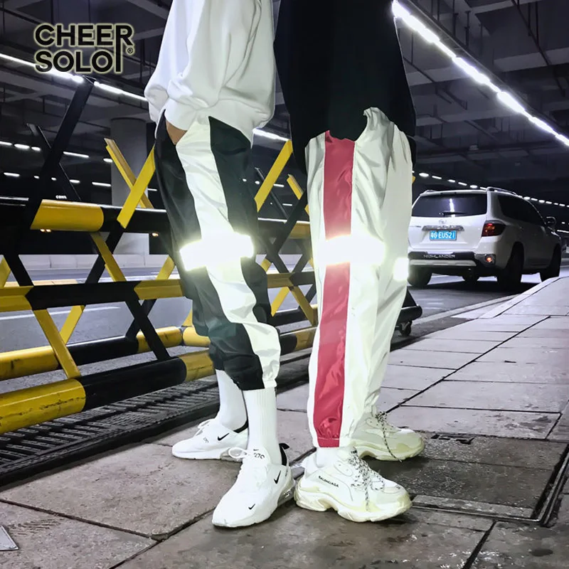 CheerSolo Светоотражающие джоггеры брюки для девочек сбоку штаны в полоску Брюки