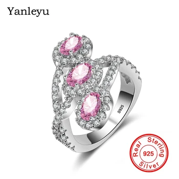 Yanleyu Three Pink Egg Shape Stone Ring 100% Real 925 Sterling Silver Wedding Jewelry Engagement Rings for Women Gift PR227
Yanleyu Three Pink Egg Shape Stone Ring 100% Real 925 Sterling Silver Wedding Jewelry Engagement Rings for Women Gift PR227