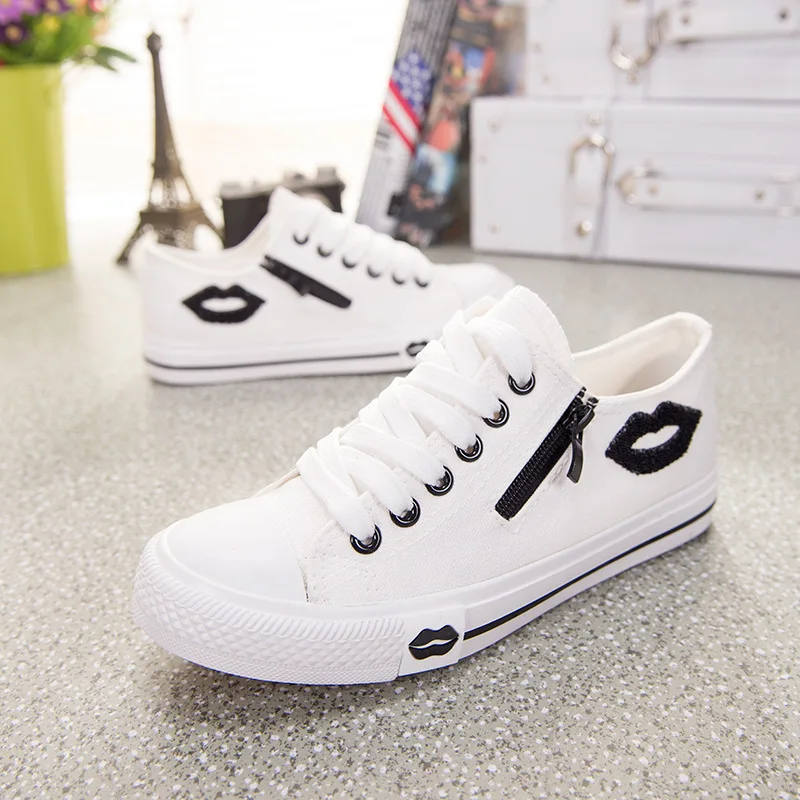 Canvas Shoes For Women Female Lounge Belt Red Lip Side Zipper Breathable Women Shoes Light Weight Flat Skateboarding Shoes
Canvas Shoes For Women Female Lounge Belt Red Lip Side Zipper Breathable Women Shoes Light Weight Flat Skateboarding Shoes