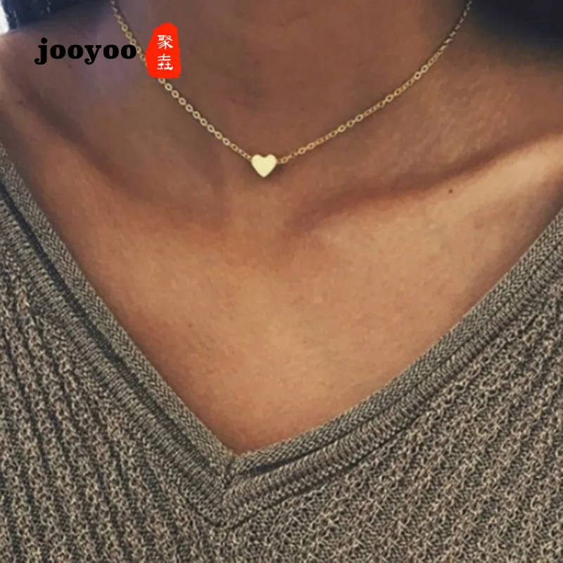 Fashion Small Heart Pendant Choker Necklace for Women Gold Silver Plated Chain Bohemian Chocker Necklace Jewelry Girls Gifts
Fashion Small Heart Pendant Choker Necklace for Women Gold Silver Plated Chain Bohemian Chocker Necklace Jewelry Girls Gifts