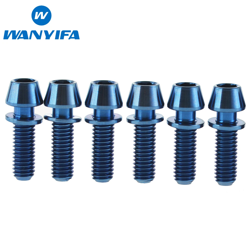 Wanyifa 6pcs M5*18mm M5x18mm Ti Titanium Bicycle Stem Bolt Mountain Bike Ultralight Stem Screw with Washers Gasket
Wanyifa 6pcs M5*18mm M5x18mm Ti Titanium Bicycle Stem Bolt Mountain Bike Ultralight Stem Screw with Washers Gasket