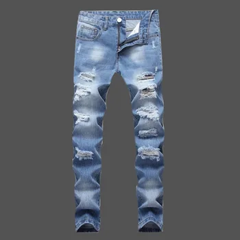 New Fashion Men Holes Jeans European High Street Motorcycle Biker Jeans Men Hip Hop Ripped Slim Jeans Denim Pants
New Fashion Men Holes Jeans European High Street Motorcycle Biker Jeans Men Hip Hop Ripped Slim Jeans Denim Pants
