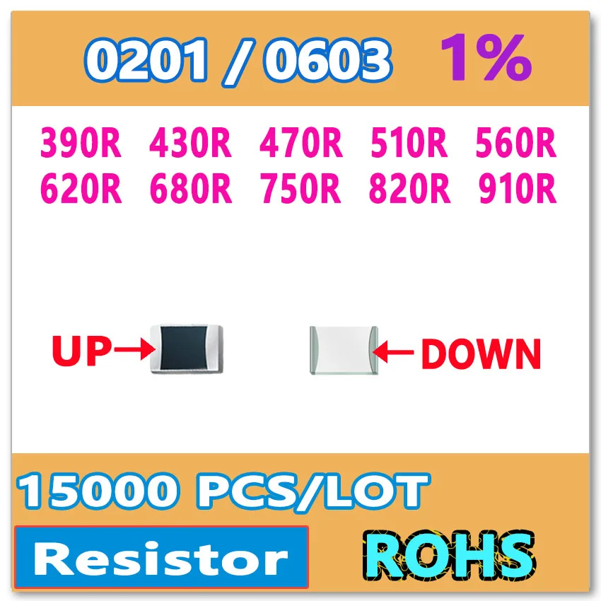 JASNPROSMA 0201 F 1% 15000pcs 390R 430R 470R 510R 560R 620R 680R 750R 820R 910R smd 0603 resistor OHM high quality
JASNPROSMA 0201 F 1% 15000pcs 390R 430R 470R 510R 560R 620R 680R 750R 820R 910R smd 0603 resistor OHM high quality