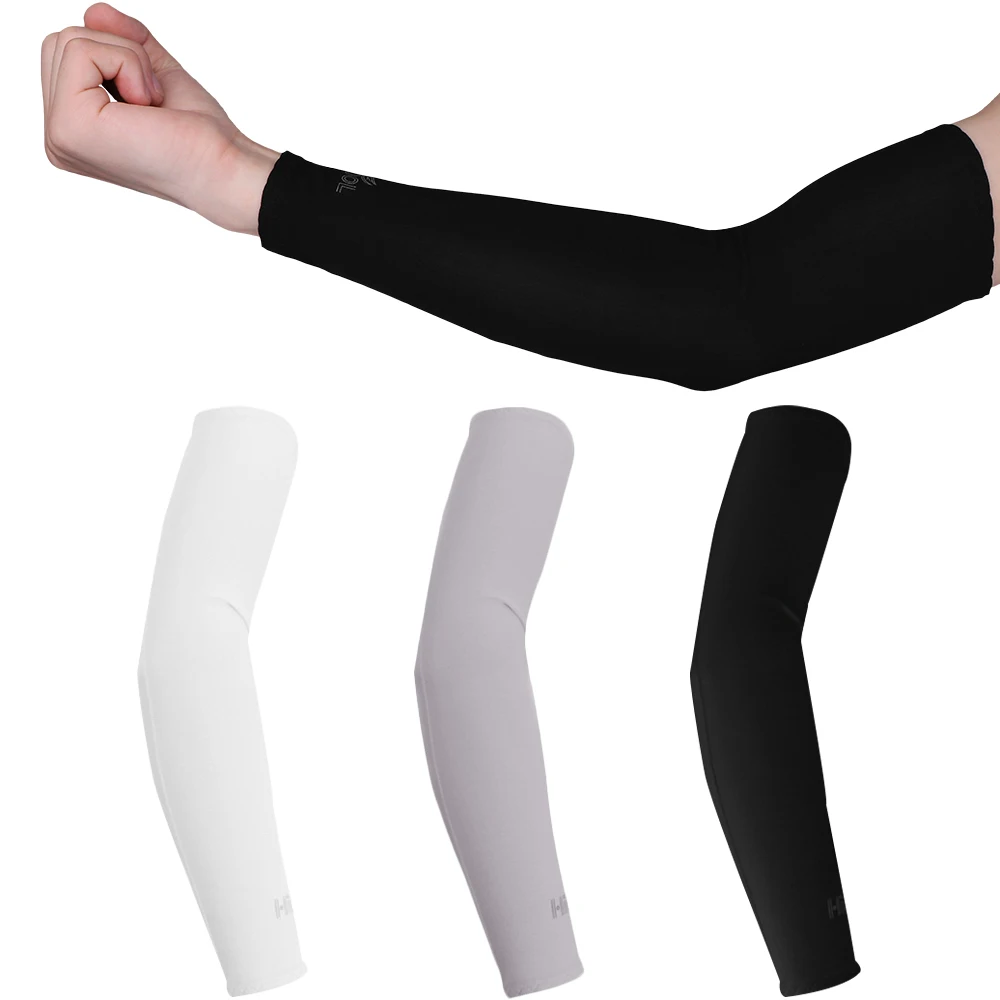 largas HUAMAOYI Mangas de brazos protector solar protecci/ón UV transpirable soporte para el brazo para ciclismo baloncesto