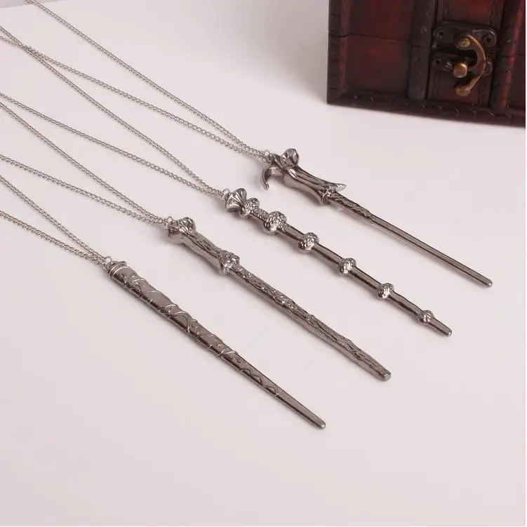 Trendy vintage Harri Potter Magic Wand necklaces pendants cast magic spells arms necklace gifts hermion movie lovers Action