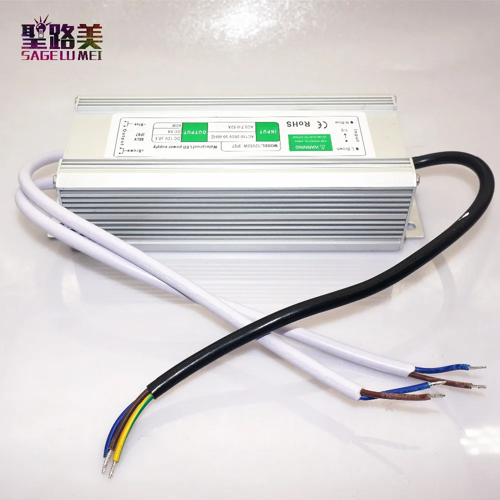 wholesale 1 pcs LED Driver Power Supply DC12V 60W 5A Outdoor Waterproof Power supply for 5050 3528 led strip lamp led modules
wholesale 1 pcs LED Driver Power Supply DC12V 60W 5A Outdoor Waterproof Power supply for 5050 3528 led strip lamp led modules