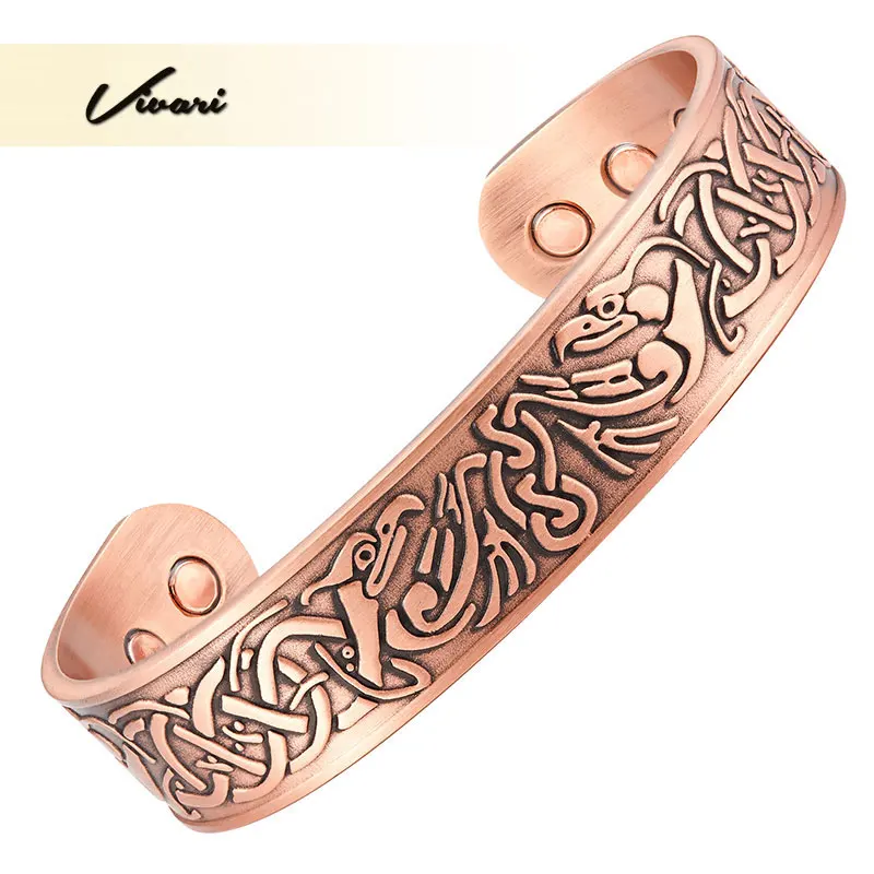 

Vivari 2017 Powerful Copper Plating Vintage Magnetic Bracelet For Women Health Bio Healing fashion Men Bangle Wristband Charm