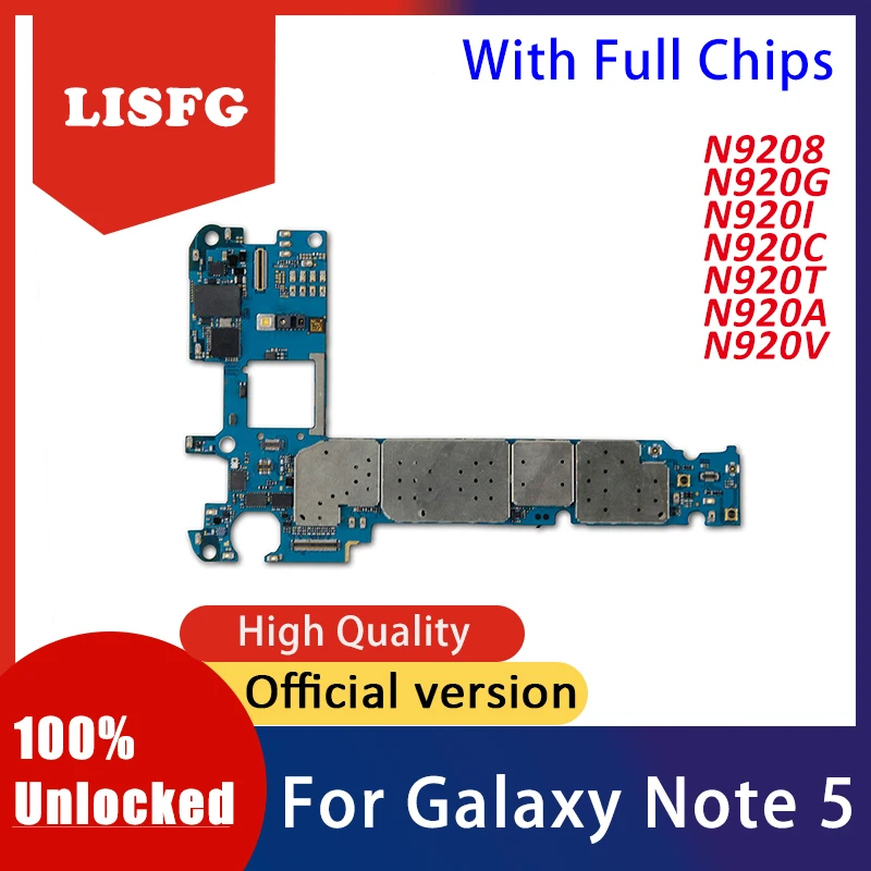 Original Unlocked Full Working 32gb for Samsung Galaxy Note 5 N9208 N920G N920I N920C N920F N920T N920A N920V Motherboard
Original Unlocked Full Working 32gb for Samsung Galaxy Note 5 N9208 N920G N920I N920C N920F N920T N920A N920V Motherboard