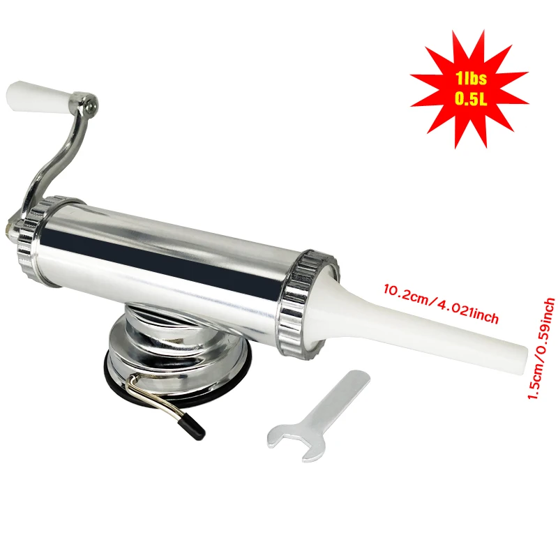 1lbs Homemade Sausage Stuffer Filler Aluminum Alloy Manual Horizontal Sausage Meat Processor Tool Sausage Maker
1lbs Homemade Sausage Stuffer Filler Aluminum Alloy Manual Horizontal Sausage Meat Processor Tool Sausage Maker