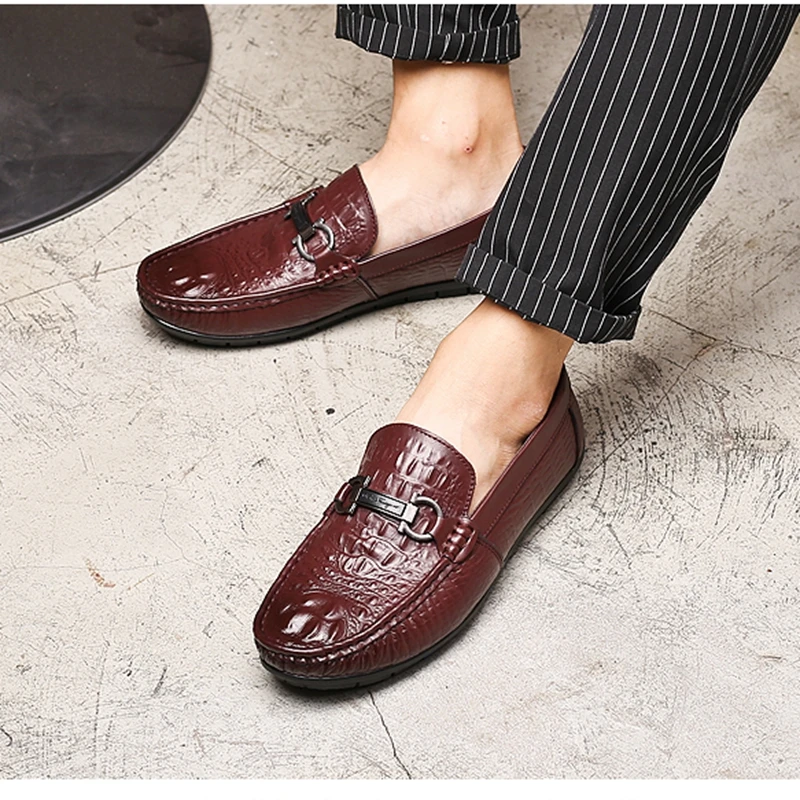 Fashion Genuine Leather Mens Moccasins Shoes Crocodile Slip On Breathable Casual Loafers Comfortable Driving Shoes Footwear
Fashion Genuine Leather Mens Moccasins Shoes Crocodile Slip On Breathable Casual Loafers Comfortable Driving Shoes Footwear