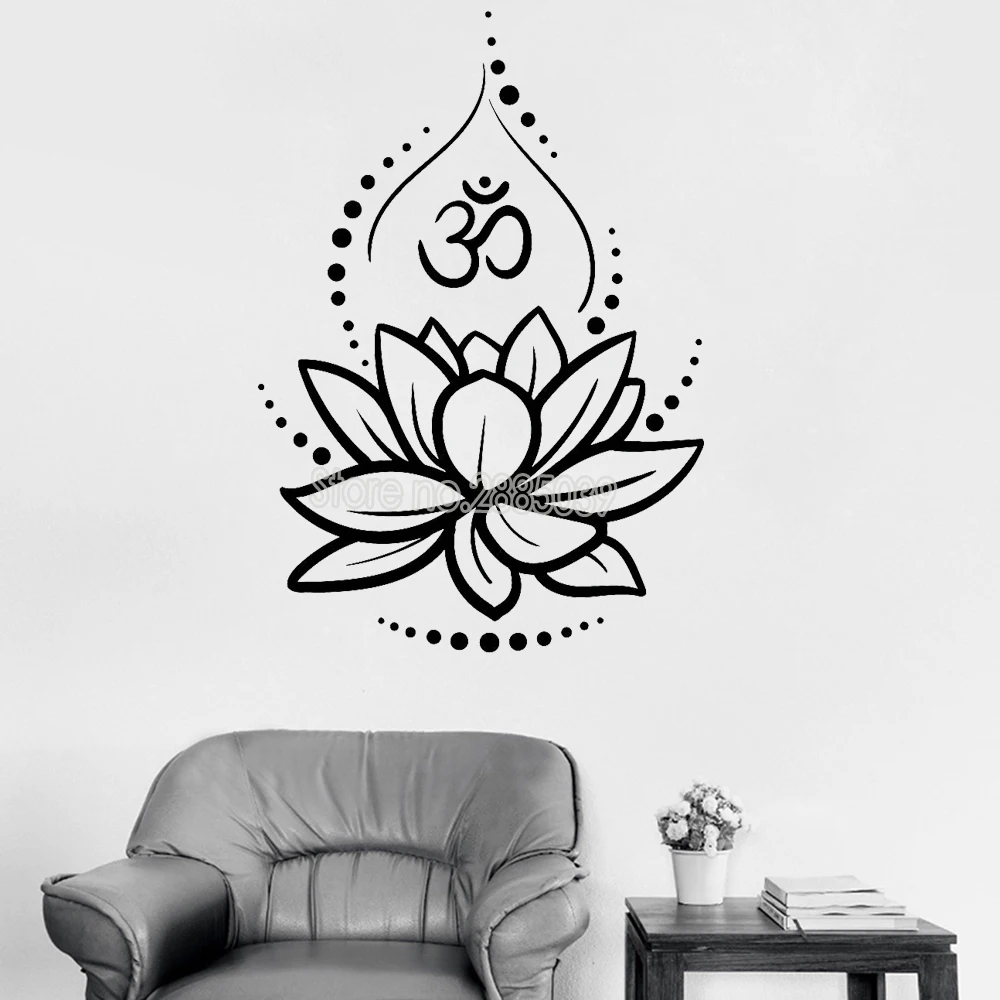 Creative Lotus Vinyl Wall Decals Om Sign Vinyl Wall Stickers Yoga Meditating Decal Murals Removable Art Room Decor Flower LC262
Creative Lotus Vinyl Wall Decals Om Sign Vinyl Wall Stickers Yoga Meditating Decal Murals Removable Art Room Decor Flower LC262