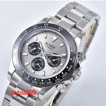 39mm BLIGER gray dial mineral glass steel case automatic movement men's casual watch steel strap waterproof mechanical watch
39mm BLIGER gray dial mineral glass steel case automatic movement men's casual watch steel strap waterproof mechanical watch