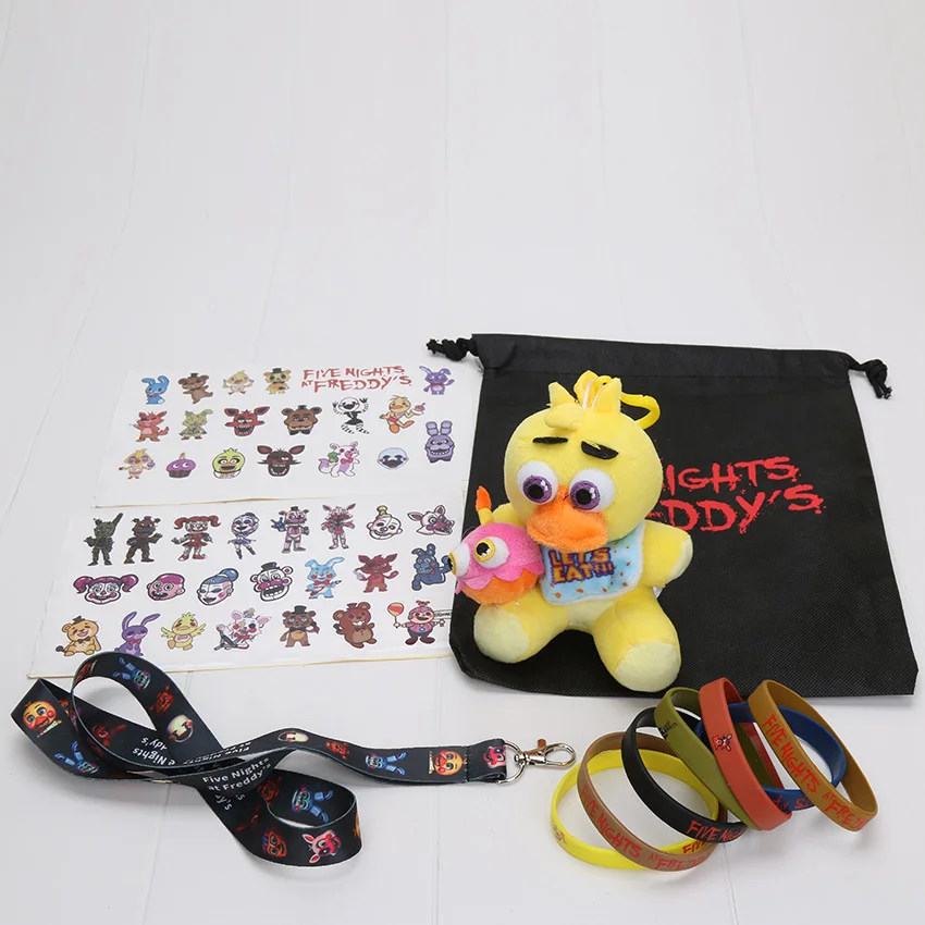 Плюшевые брелки Five Nights At Freddy's FNAF Freddy Fazbear Chica косплей наклейки сумки ремешки