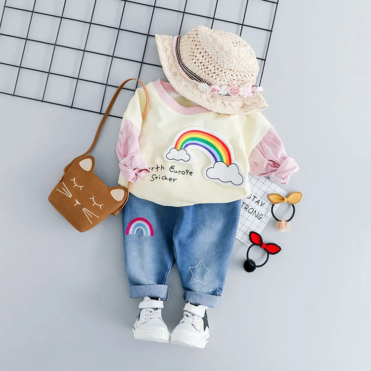 2019 Promotion Carters Official Store For Bebek Baby Girl Spring Lovely Rainbow Suit 0-3 Private Leisure Jeans Two-piece Outfit
2019 Promotion Carters Official Store For Bebek Baby Girl Spring Lovely Rainbow Suit 0-3 Private Leisure Jeans Two-piece Outfit
