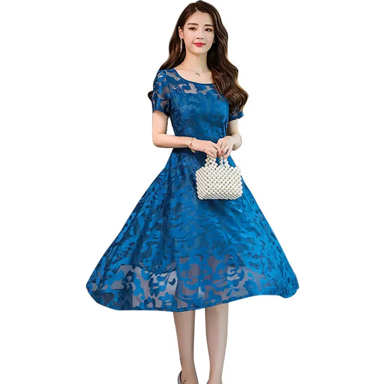 2019 Hot Sale Summer Dress Casual A-Line Print Blue Long Dress Short Sleeve O-Neck Hollow Out Lace Dresses for Prom,appointment
2019 Hot Sale Summer Dress Casual A-Line Print Blue Long Dress Short Sleeve O-Neck Hollow Out Lace Dresses for Prom,appointment