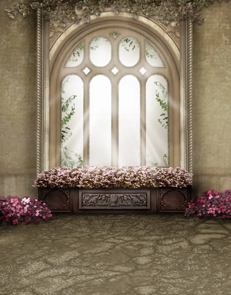 

5x7ft Vintage Room Window Flowers Photography Backdrops Photo Props Studio Background