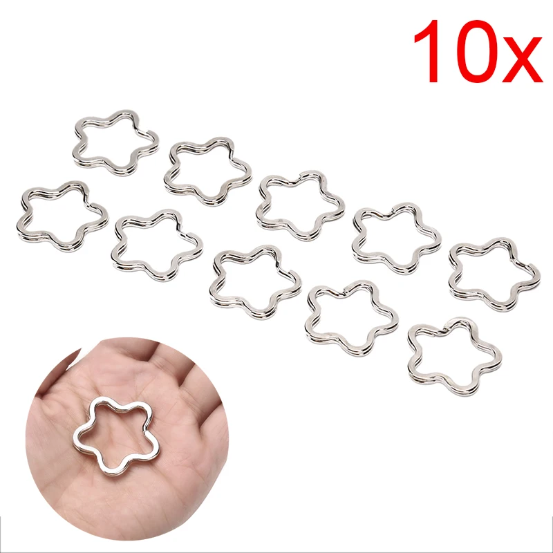 10pcs Polished Silver Flower Shape Keyring Keychain Split Ring Chain DIY Key Rings Accessories
10pcs Polished Silver Flower Shape Keyring Keychain Split Ring Chain DIY Key Rings Accessories