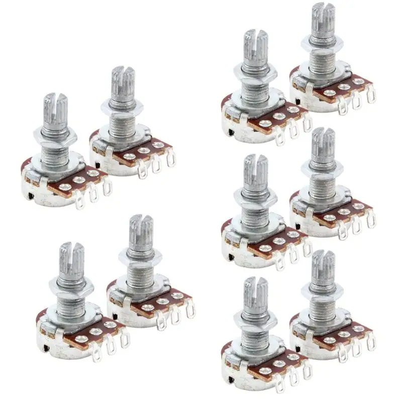 New 10Pcs/Lot A500k Long Split Shaft 18mm ELectric Bass Guitar Volume Tone Pots Audio Tone Switch Potentiometer High Quality
New 10Pcs/Lot A500k Long Split Shaft 18mm ELectric Bass Guitar Volume Tone Pots Audio Tone Switch Potentiometer High Quality