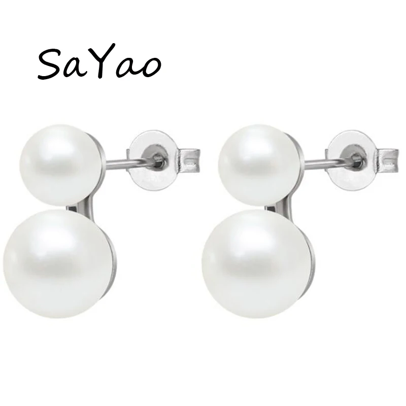 SaYao 2 Pieces 0.8mm Stainless Steel Stud Earring Double Pearl Ball Cute White Ear Tragus Ear Piercing Fake Taper For Men Women
SaYao 2 Pieces 0.8mm Stainless Steel Stud Earring Double Pearl Ball Cute White Ear Tragus Ear Piercing Fake Taper For Men Women