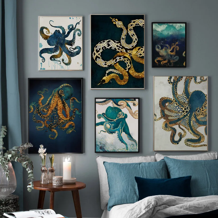 Abstract Octopus Jellyfish Snake Wall Art Canvas Painting Nordic Posters And Prints Animals Wall Pictures For Living Room Decor
Abstract Octopus Jellyfish Snake Wall Art Canvas Painting Nordic Posters And Prints Animals Wall Pictures For Living Room Decor