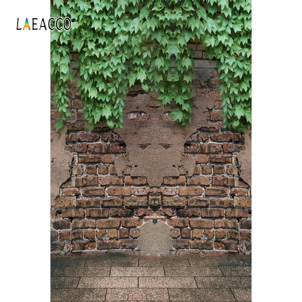 

Laeacco Brick Wall Tree Vine Backdrop Outdoor Portrait Photography Background Customized Photographic Backdrops For Photo Studio