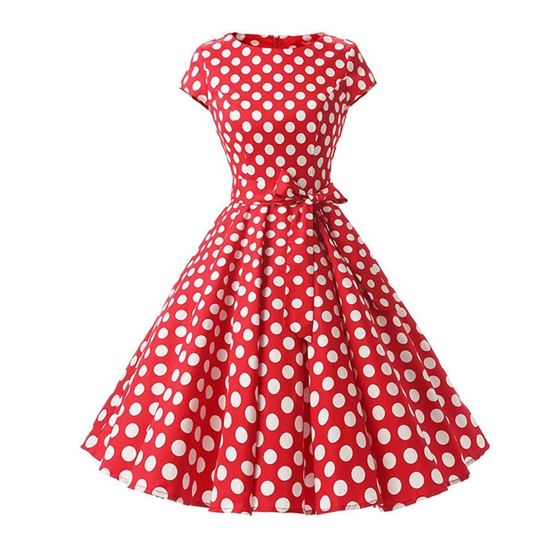 Vintage Hepburn Style 50s Midi Dress Women Polka Dots Audrey Short Sleeve High Waist Bow Pleated Ball Gown Dress for Party Women
Vintage Hepburn Style 50s Midi Dress Women Polka Dots Audrey Short Sleeve High Waist Bow Pleated Ball Gown Dress for Party Women