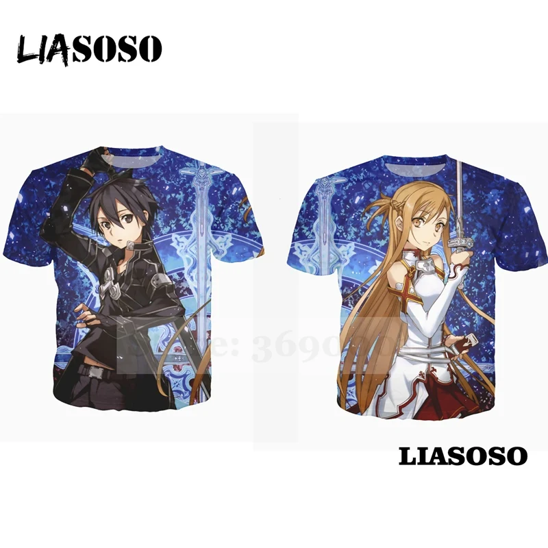 LIASOSO 3D Print Anime Sword Art Online SAO Lovers Kazuto Asuna Tshirt Couples Lovers Tee Shirt Summer O-neck Unisex Top X1813
LIASOSO 3D Print Anime Sword Art Online SAO Lovers Kazuto Asuna Tshirt Couples Lovers Tee Shirt Summer O-neck Unisex Top X1813