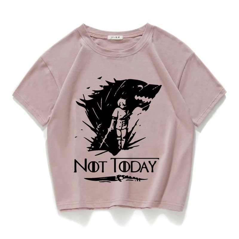 Women T Shirts Game Of Thrones Letter Print "NOT TODAY" Arya Stark Casual short T-Shirt 100% Cotton Summer crop Top
Women T Shirts Game Of Thrones Letter Print "NOT TODAY" Arya Stark Casual short T-Shirt 100% Cotton Summer crop Top