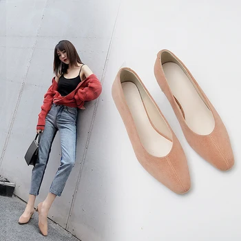 women's Genuine Leather shoes 22-24.5 cm Sheep suede Fashion casual pumps Comfortable square toe stiletto shoes 3 color
women's Genuine Leather shoes 22-24.5 cm Sheep suede Fashion casual pumps Comfortable square toe stiletto shoes 3 color