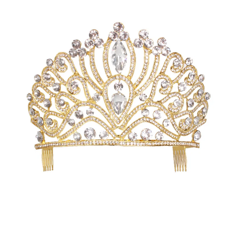 Silver Gold Color Beauty Pageant Tiara Rhinestone Silver Queen Wedding Crowns For Bridal Diadem Large Crown Bride Hair Jewelry
Silver Gold Color Beauty Pageant Tiara Rhinestone Silver Queen Wedding Crowns For Bridal Diadem Large Crown Bride Hair Jewelry