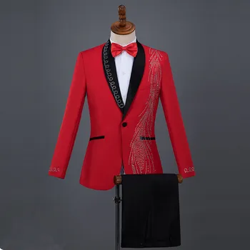 New Brand Wedding Men Suits Blazers Sequins Jacket Red/Blue/Black Slim Fit Suit Male Tuxedos Business Prom Groom Party Man Suit
New Brand Wedding Men Suits Blazers Sequins Jacket Red/Blue/Black Slim Fit Suit Male Tuxedos Business Prom Groom Party Man Suit