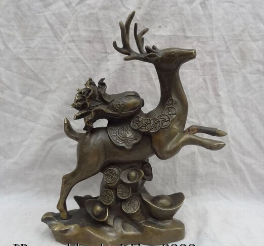 JP S0114 11" China Bronze Copper Animals Cai Cabbage YuanBao Coin Up Running Deer Statue
JP S0114 11" China Bronze Copper Animals Cai Cabbage YuanBao Coin Up Running Deer Statue