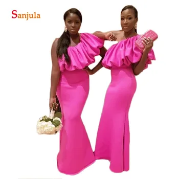 Fuchsia Mermaid Junior Maid of Honor Dress One Shoulder African Prom Gowns Ruffles Bridesmaid Wedding Party Dress D146
Fuchsia Mermaid Junior Maid of Honor Dress One Shoulder African Prom Gowns Ruffles Bridesmaid Wedding Party Dress D146