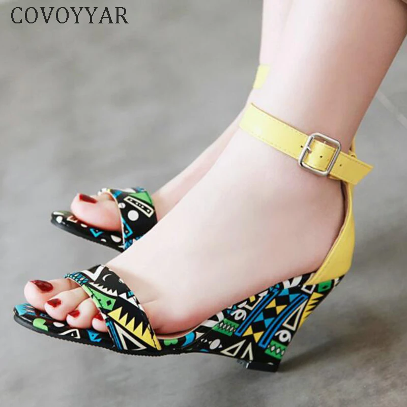 COVOYYAR 2019 Bohemian Wedge Shoes Women Sandals 8cm High Heels Summer Shoes Lady Ankle Strap Print Pumps Big Size 43 WSS463
COVOYYAR 2019 Bohemian Wedge Shoes Women Sandals 8cm High Heels Summer Shoes Lady Ankle Strap Print Pumps Big Size 43 WSS463