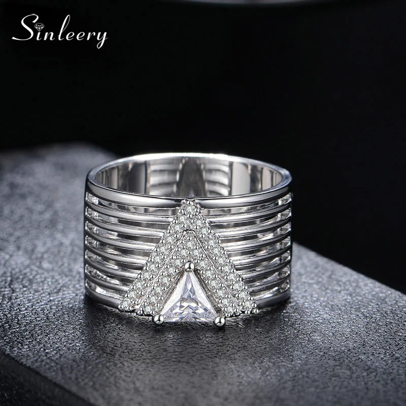 SINLEERY Luxury Triangle Crystal Women 8 Layer Wide Rings Silver Rose Gold Color Fashion Wedding Engagement Jewelry JZ088 SSH
SINLEERY Luxury Triangle Crystal Women 8 Layer Wide Rings Silver Rose Gold Color Fashion Wedding Engagement Jewelry JZ088 SSH