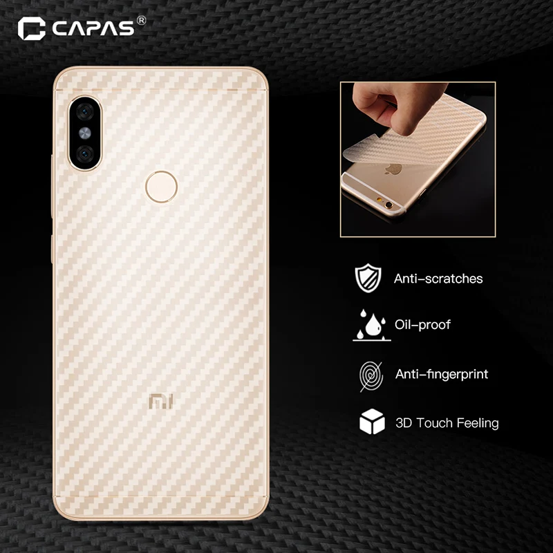 Защитная пленка для задней панели Redmi Note 5 Pro прозрачная 3D из углеродного волокна