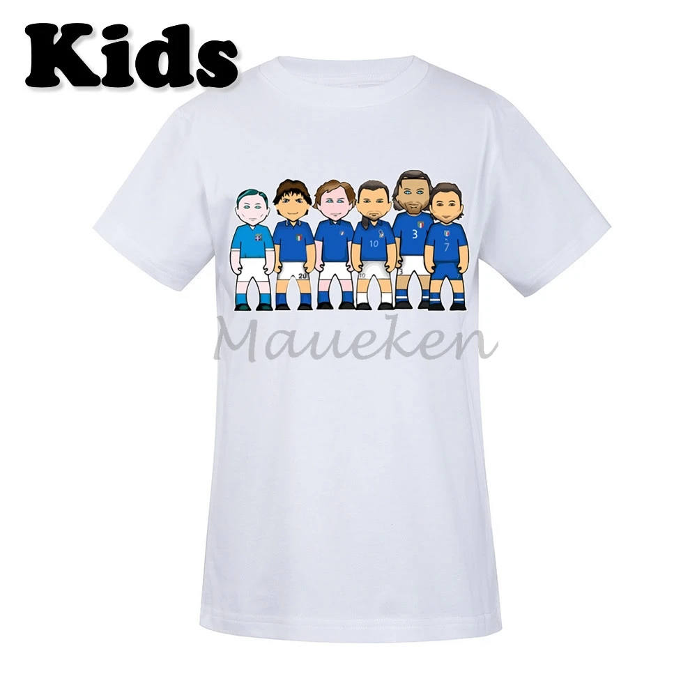 

Kids T-shirt Italy Legends Roberto Baggio Franco Baresi Del Piero Paolo Maldini Paolo Rossi Giuseppe Meazza Youth boys girl tee