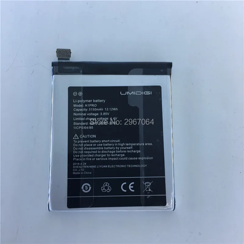 Mobile phone battery for UMIDIGI A1 Pro battery 3150mAh 5.5inch MTK6739 3+16G Long standby time for UMIDIGI A1 Pro battery
Mobile phone battery for UMIDIGI A1 Pro battery 3150mAh 5.5inch MTK6739 3+16G Long standby time for UMIDIGI A1 Pro battery