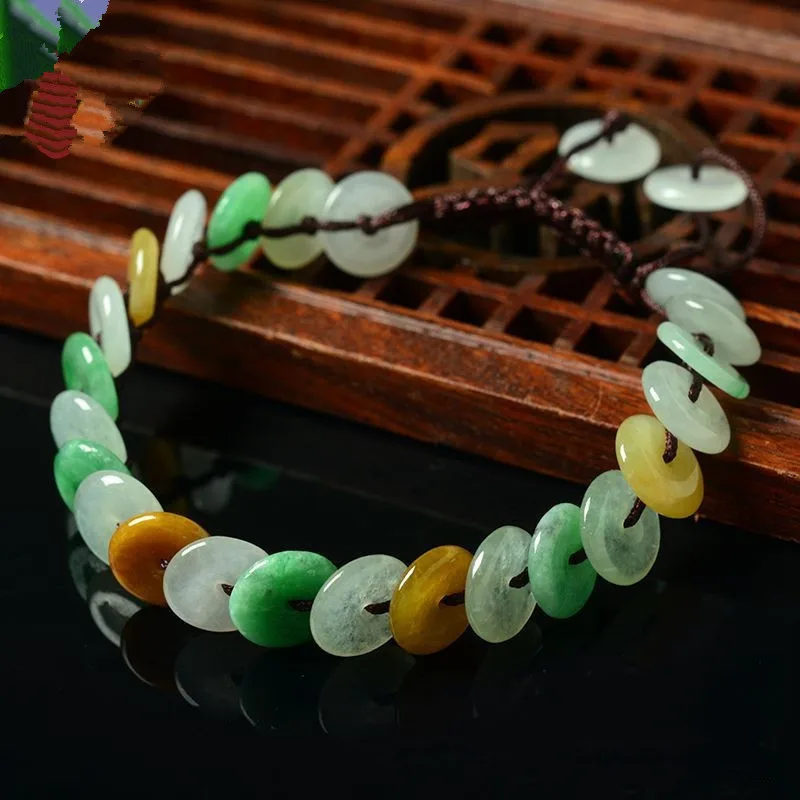 Hand-woven button natural kind of stone bracelet ice three-color peace female money bracelet hand string
Hand-woven button natural kind of stone bracelet ice three-color peace female money bracelet hand string