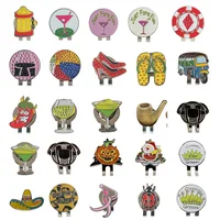 1 Pcs Golf Ball Marker Cute Design Mark Golf Ball Position Plus Magnetic Golf Hat Clips Bling Golf Mark Training Aids image