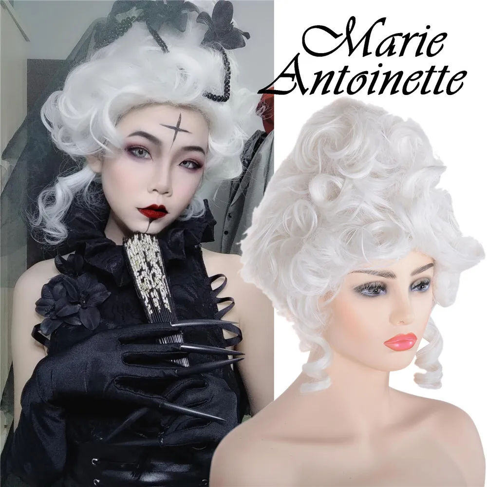Ladies White Baroque Fancy Dress Wig Marie Antoinette 18th Century French Queen Vicotrian Theatrical Costume Wig Curly Updo Hair
Ladies White Baroque Fancy Dress Wig Marie Antoinette 18th Century French Queen Vicotrian Theatrical Costume Wig Curly Updo Hair