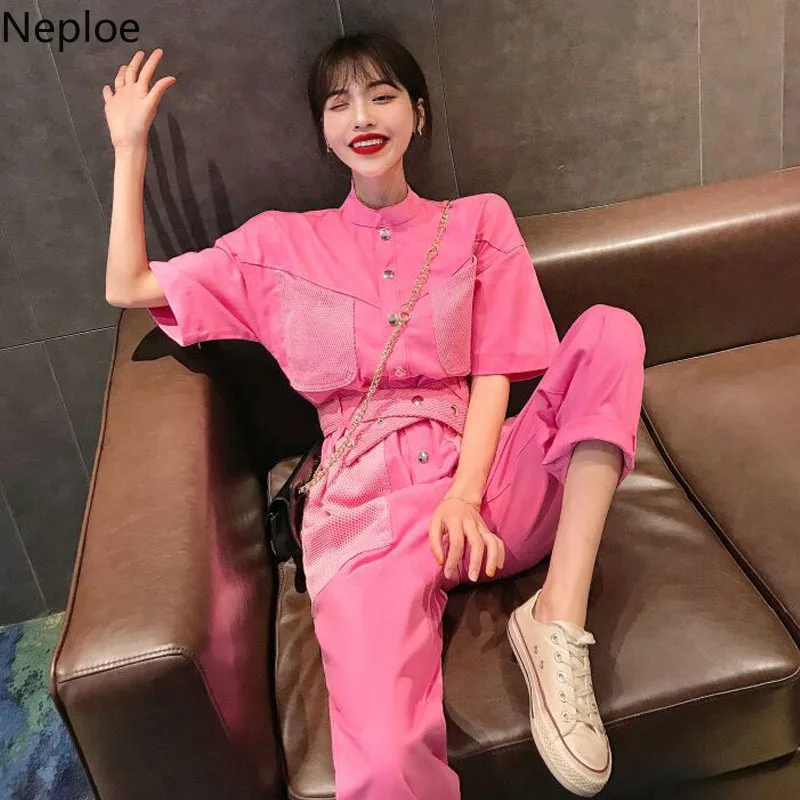 Neploe Tooling Jumpsuits Stand Collar Pocket Jumpsuit Short Sleeveless Rompers 2019 Spring Summer Woman Sashes Playsuit 52239
Neploe Tooling Jumpsuits Stand Collar Pocket Jumpsuit Short Sleeveless Rompers 2019 Spring Summer Woman Sashes Playsuit 52239