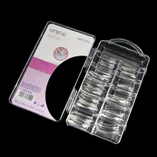 100 pièces clair faux ongles artificiels autocollant naturel acrylique faux orteil ongles conseils Jul6 mode chaud MG livraison directe(China)