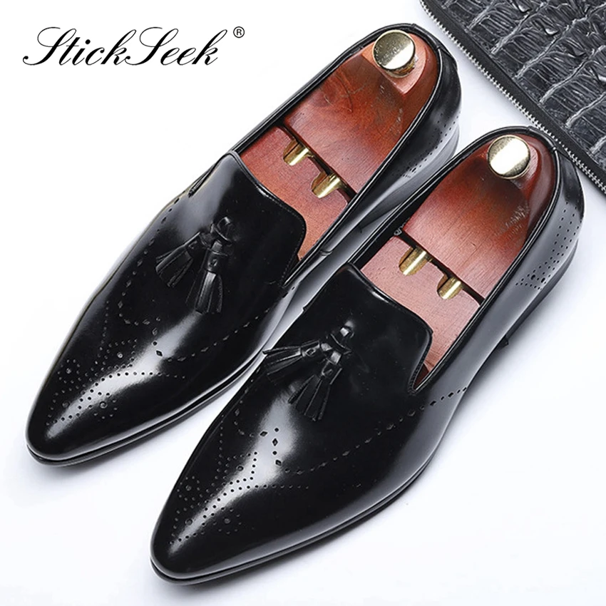 Summer Genuine Leather Formal Dress Men's Brogues Shoes Pointed Toe Slip on Handmade Breathable Casual Loafers For Male SG164
Summer Genuine Leather Formal Dress Men's Brogues Shoes Pointed Toe Slip on Handmade Breathable Casual Loafers For Male SG164