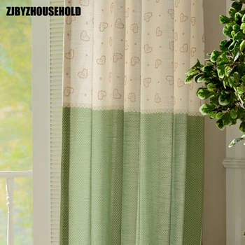 Curtains for Living Room Mosaic Ring-Modern Simple Cotton and Linen Printing Curtain Girl Pastoral Flowers Are Lovely 
Curtains for Living Room Mosaic Ring-Modern Simple Cotton and Linen Printing Curtain Girl Pastoral Flowers Are Lovely