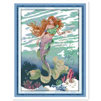 Mermaid (5) DIY Set Chinese Counted Cross Stitch Patterns Home Decor kits-for-embroidery 11CT Printed On Canvas Painting
Mermaid (5) DIY Set Chinese Counted Cross Stitch Patterns Home Decor kits-for-embroidery 11CT Printed On Canvas Painting